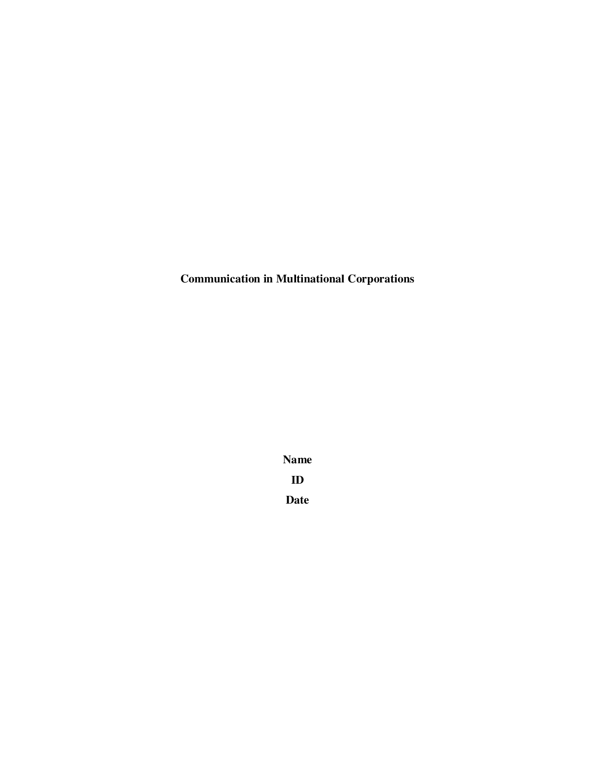 Preview image for Communication in Multinational Corporations